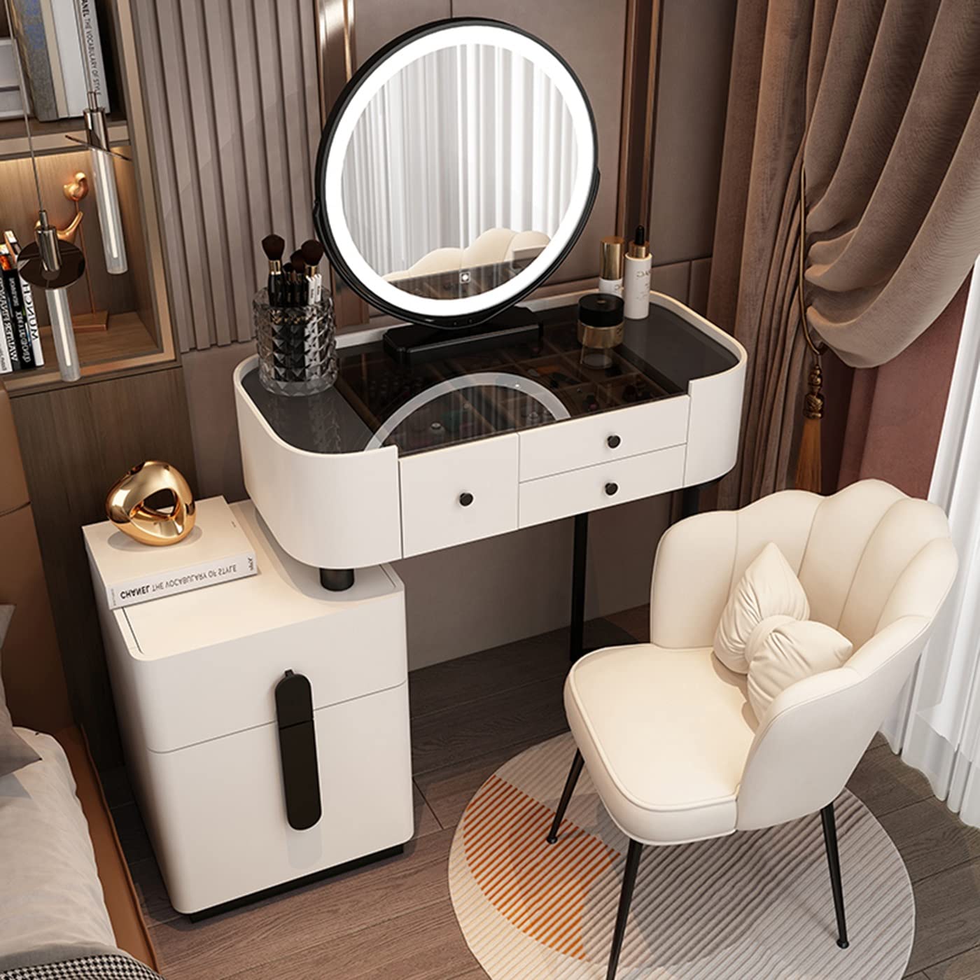 化粧台 化粧室 DRESSING TABLE WITH LIGHTS Makeup Vanity Desk with Lights, Makeup Vanity Table Set for